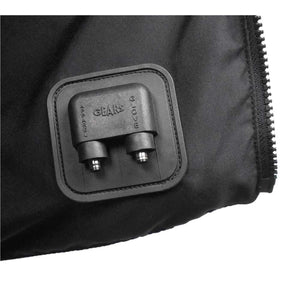 Gears Canada heated glove power connector port on black fabric