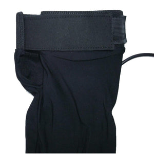 California Heat black heated wrist wrap with adjustable velcro strap and power cord