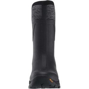 Muck black waterproof boot with grey heathered upper and Vibram sole