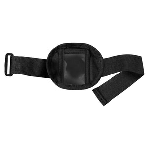 Gerbing black elastic strap with a central circular pouch