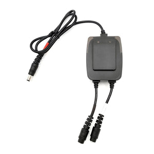 Gerbing dual power cable adapter with black housing and three connector ends
