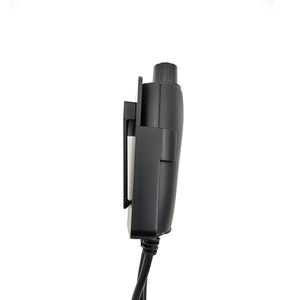 Black radio remote speaker microphone with belt clip
