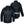 Front and back view of a black Gerbing hooded rain jacket with reflective detailing