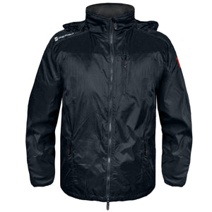 Gerbing black hooded jacket with front zipper and chest pocket