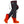 Pair of black knee high heated socks with visible orange heating elements in the foot area and power cables