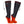 Pair of black knee high heated socks with visible orange heating elements in the foot area and power cables