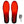 Pair of red heated insoles with visible heating elements and a remote control