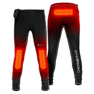 Gerbing heated base layer pants showing front and back heating zones