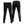 Front and back view of black Gerbing heated pants with white stitching