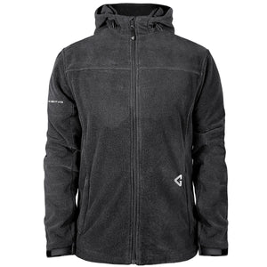 Gerbing black fleece hooded jacket with front zipper and logo