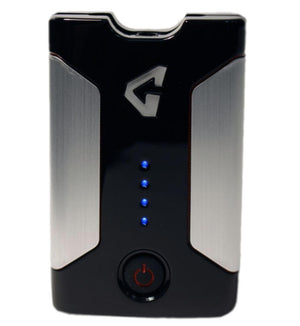 Gerbing portable battery pack with four blue LED charge indicator lights and a power button