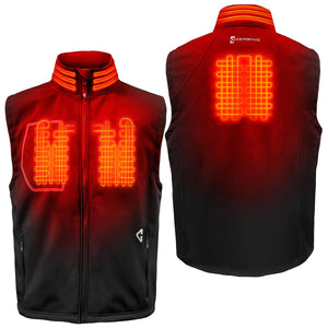 Gerbing heated vest showing front and back heating elements
