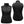Front and back view of a black quilted Gerbing vest with a high collar and zipper closure