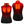 Gerbing heated vest showing front and back heating elements in red
