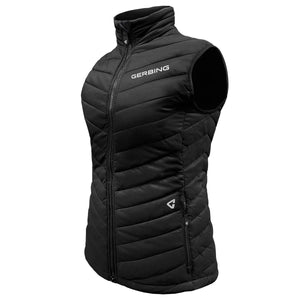 Gerbing black quilted sleeveless vest with front zipper and high collar