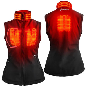 Gerbing heated vest showing front and back heating elements