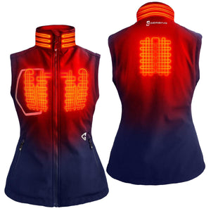 Gerbing heated vest showing front and back heating elements