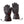 Black leather heated motorcycle gloves with power cables and G4 branding