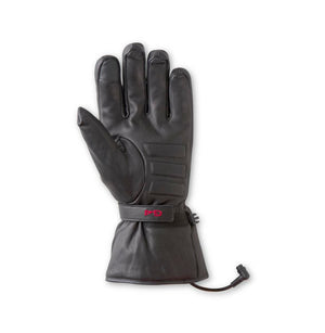 Gerbing black leather heated motorcycle glove with power cable