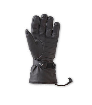 Gerbing G4 black leather heated motorcycle glove with power cable