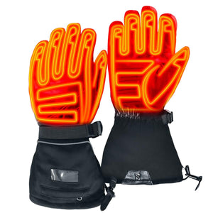 Gerbing heated gloves with visible internal heating elements glowing orange