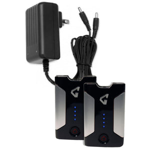 Gerbing dual battery charger with two rechargeable batteries and power adapter