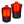 Gerbing heated vest showing front and back heating elements in orange glow