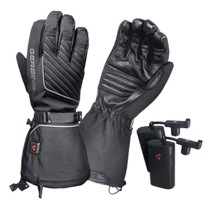 Gerbing black heated gloves with two rechargeable batteries
