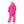 Back view of a woman wearing a bright pink DSG Outerwear snow jacket and matching snow pants