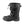 Black insulated winter boot with two hook and loop straps and a drawstring cuff