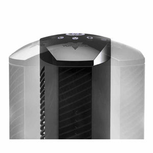 Top control panel of a Vornado tower fan with touch buttons
