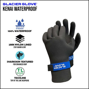 Glacier Glove Kenai waterproof neoprene glove with sharkskin texture and nylon lining