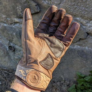 Glacier Glove brown leather work glove with reinforced palm and textured cuff