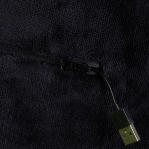 Glovii black fabric with a zipper and an attached USB charging cable