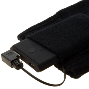 Glovii black heated glove battery pack with connected charging cable