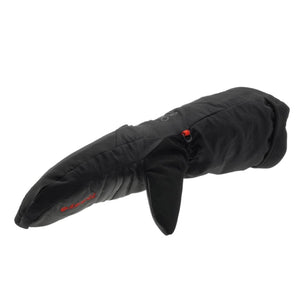 Glovii black heated mitten with red logo detail