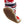 Glovii slipper sock with red and black pattern and brown non-slip sole