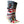 Glovii heated knit slipper socks with red maple leaf pattern and grey pom poms