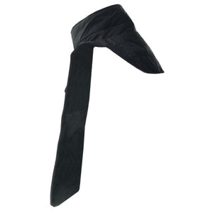 Black quilted visor with long side panels