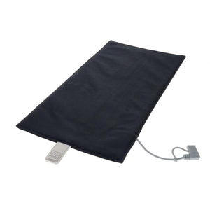 Glovii black rectangular heated mat with power control and cable