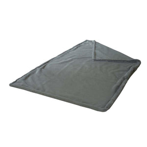 Glovii grey fleece blanket folded on white background
