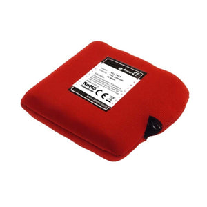 Glovii red rechargeable battery pack with technical specifications label
