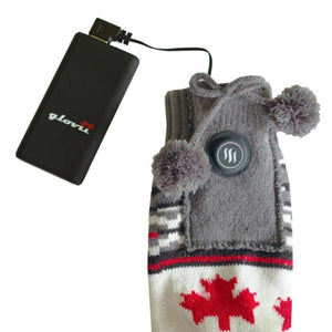 Glovii heated knit mitten with power bank