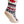 Glovii knit slipper sock with red and grey geometric pattern and beige non-slip sole