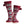 Glovii red and white patterned knee high slipper socks with pom poms