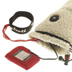 Glovii heated fleece accessory with battery pack and wrist strap