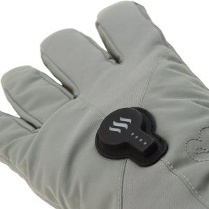 Glovii grey heated glove with black control button