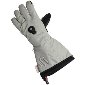 Glovii grey heated glove with black trim and power button