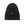 Glovii black ribbed knit beanie with a circular red heated power button