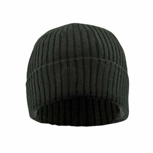 Glovii black ribbed knit beanie